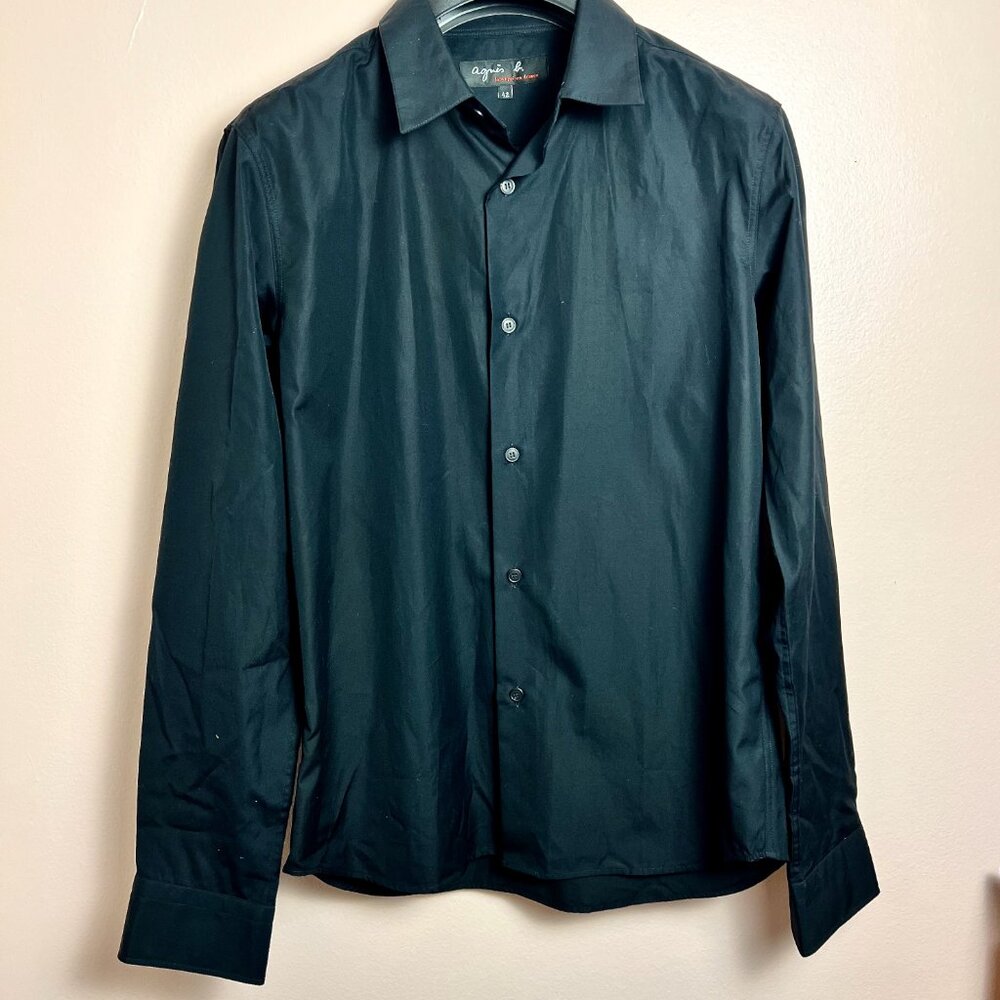 Agnes B. Men's Black Dress Shirt 42